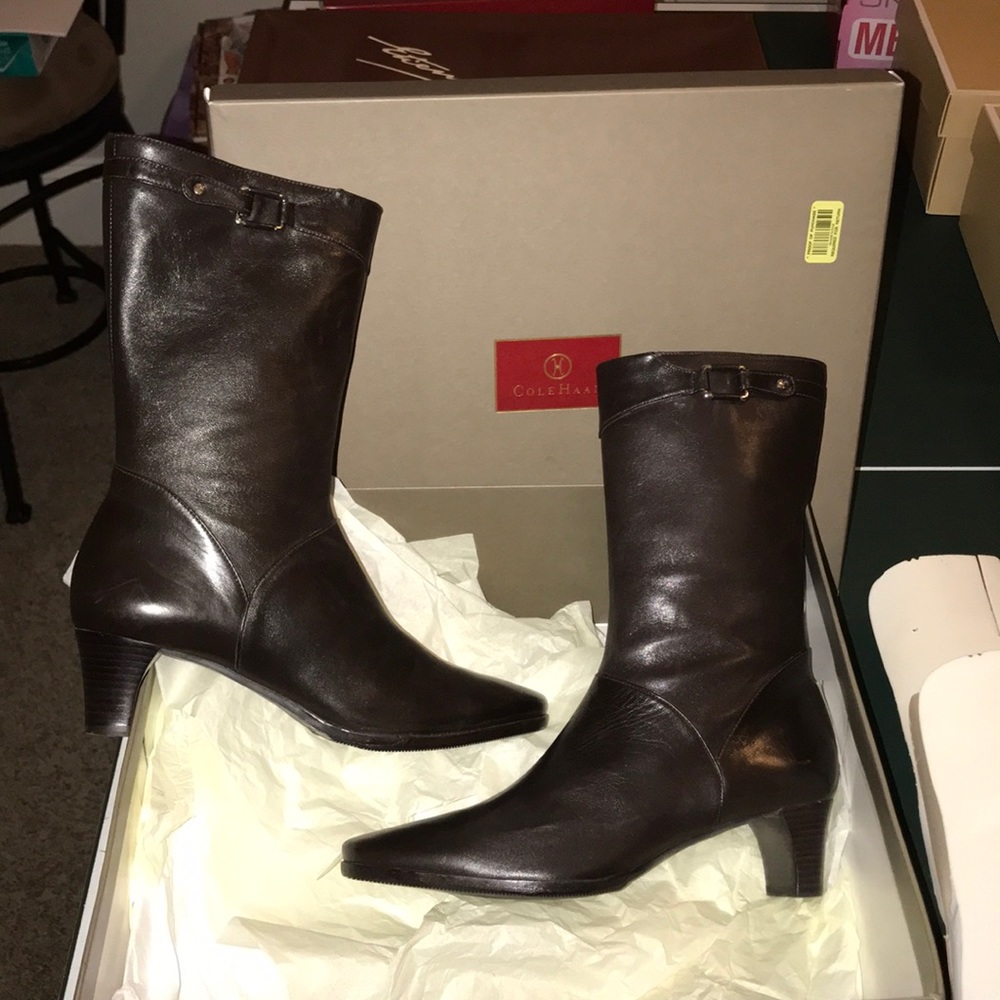 Black leather boots